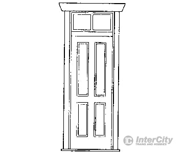 Grandt Line Products 3603 Station/House Door -- With Frame & Transom Scratch Building Supplies