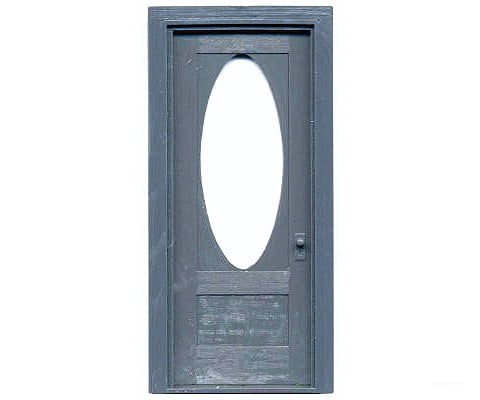 Grandt Line Products 3637 Residence Door W/Frame & Oval Window -- Pkg(2) Scratch Building Supplies