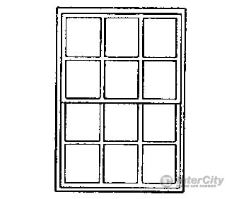 Grandt Line Products 3704 Double-Hung Windows -- 12-Pane - Scale 36 X 56’ 91.4 142Cm Pkg(4)