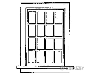 Grandt Line Products 3707 Double-Hung Windows -- 16 Pane 36 X 56’ Scratch Building Supplies