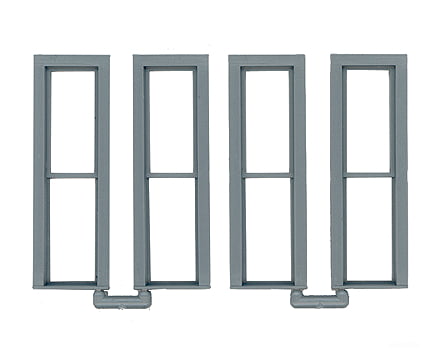 Grandt Line Products 3767 Double-Hung Windows -- Narrow; 2 Over 18 X 78’ Pkg(4) Scratch Building