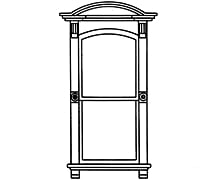 Grandt Line Products 3925 Window -- Victorian 2-Pane Arch W/’Glass’ Detailing Parts