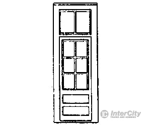 Grandt Line Products 5163 33’ Door -- With Six-Pane Window & Transom Scratch Building Supplies
