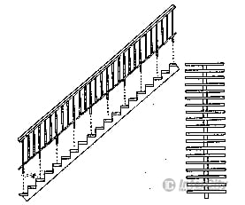 Grandt Line Products 5176 35-Degree Concrete & Steel Staircase -- With Open Risers Scratch Building
