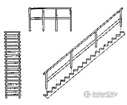 Grandt Line Products 5177 39-Degree ’Wooden’ Staircase -- With Open Risers Scratch Building Supplies