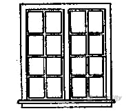 Grandt Line Products 5222 Windows -- Double 16-Pane Scale 59 X 64’ 150 163Cm Pkg(4) Scratch