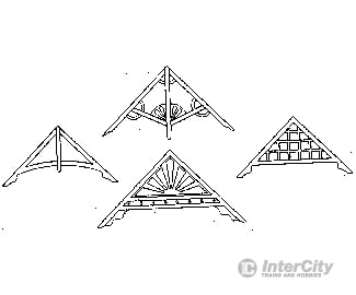 Grandt Line Products 5258 Gable Trim Assortment -- 4 Styles 2 Each Scratch Building Supplies