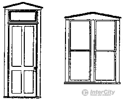 Grandt Line Products 5259 Windows -- Peaked Top Window/Door Set Scratch Building Supplies