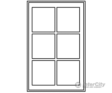 Grandt Line Products 5289 6-Light Masonry Windows -- Scale 42 X 72’ Pkg(6) Scratch Building Supplies