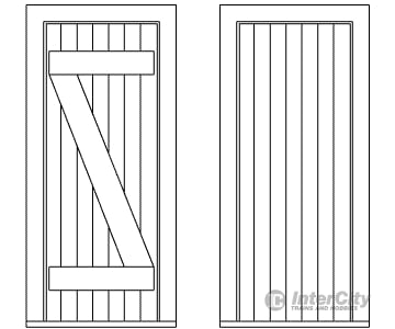Grandt Line Products 5293 Z-Braced Plank Door & Frame Pkg(2) -- Scale 30 X 66’ 76.2 168Cm Scratch