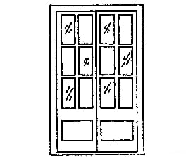 Grandt Line Products 5022 Door -- 6’ 9’ Assay Office Double W/12-Pane Window Detailing Parts