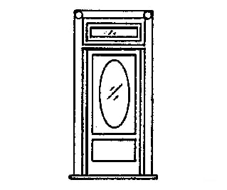 Grandt Line Products 5042 Door -- 36’ Residential W/Oval Window Frame & Transom Detailing Parts