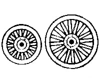 Grandt Line Products 5143 Circus Wagon Wheels -- Baggage/Plain: 36’ Front & 48’ Rear - Two