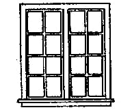 Grandt Line Products 5222 Windows -- Double 16-Pane Scale 59 X 64’ 150 163Cm Pkg(4) Scratch