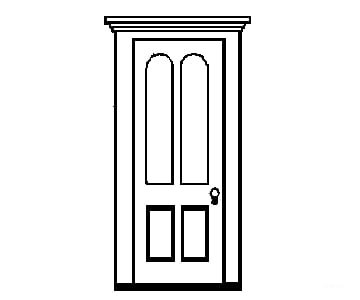 Grandt Line Products 5263 Residence Door Set -- With Arched Window Scratch Building Supplies