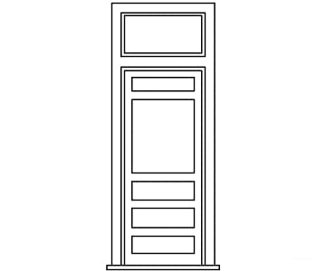 Grandt Line Products 5291 Door W/Frame Window & Transom -- Scale 34’ X 6’10’ 10.4 2.1M Pkg(2)
