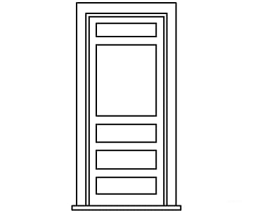 Grandt Line Products 5292 Door W/Frame Window 34’X 6’-10’ Pkg(2) Scratch Building Supplies