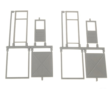 Grandt Line Products 5301 Paneled Door Set W/Transom & Crossbraced Pkg(2) Scratch Building Supplies