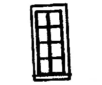 Grandt Line Products 8007 Windows -- 8-Pane - Scale 27 X 64’ 68.6 163Cm Pkg(12) Scratch Building