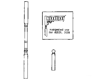 Grandt Line Products 3528 Turned Wood Porch Post & Ball Newell Set Scratch Building Supplies