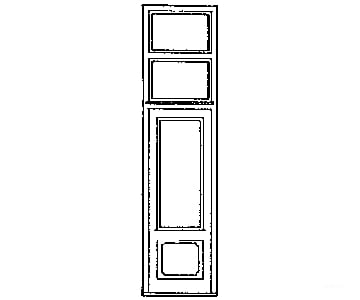 Grandt Line Products 3626 Commercial Strefront Door W/Rectangular Window & Double Transom -- Single