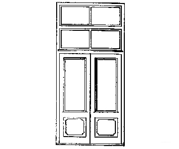 Grandt Line Products 3627 Commercial Storefront Door W/Rectangular Window & Double Transom -- -