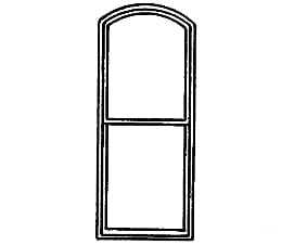 Grandt Line Products 3748 Arched-Top Double-Hung Windows -- Two-Pane Scratch Building Supplies