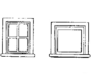Grandt Line Products 49 Short Caboose Cupola Windows -- Rio Grande Pkg(4) Detaling Parts