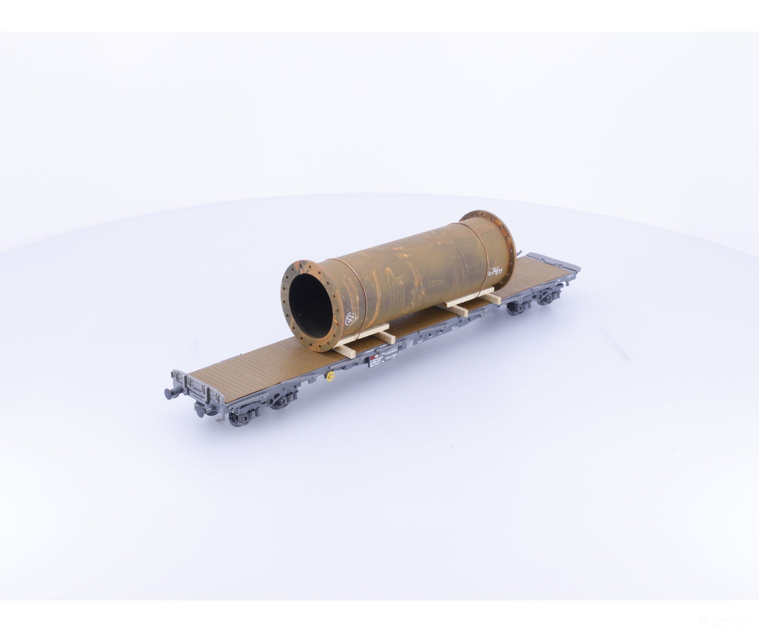 HAG 70059 HO SBB-CFF-FFS Flat Car with Steel Pipe Load 212-2 - European Freight Cars