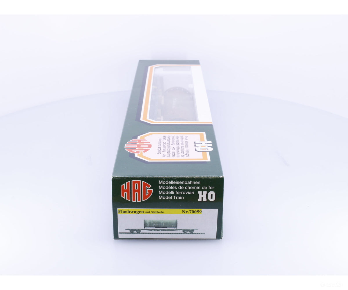 HAG 70059 HO SBB-CFF-FFS Flat Car with Steel Pipe Load #3 212-2 - European Freight Cars
