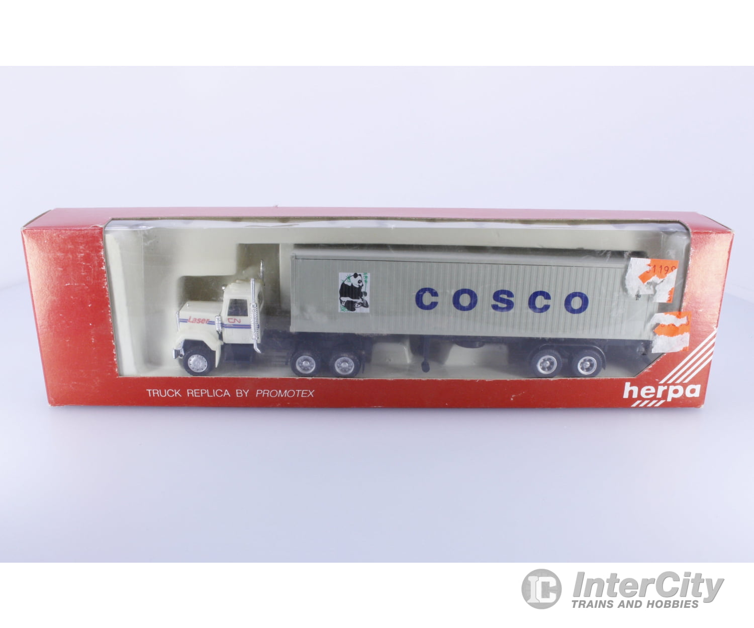 Herpa 41-2014 HO Cosco 40’ Trailer with CN Laser Tractor Cars & Trucks