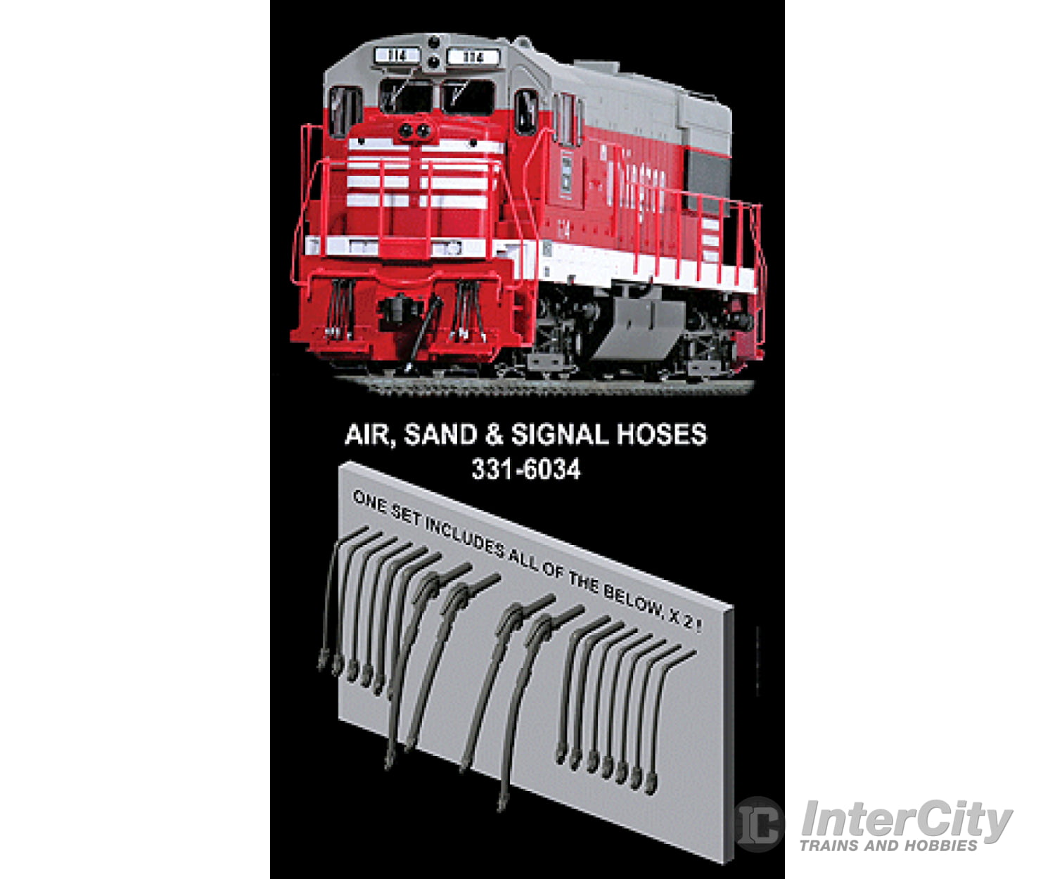 Hi - Tech Details Ho 6034 Diesel Locomotive Rubber Mu & Brake Hose Set - - 16 Pieces Parts