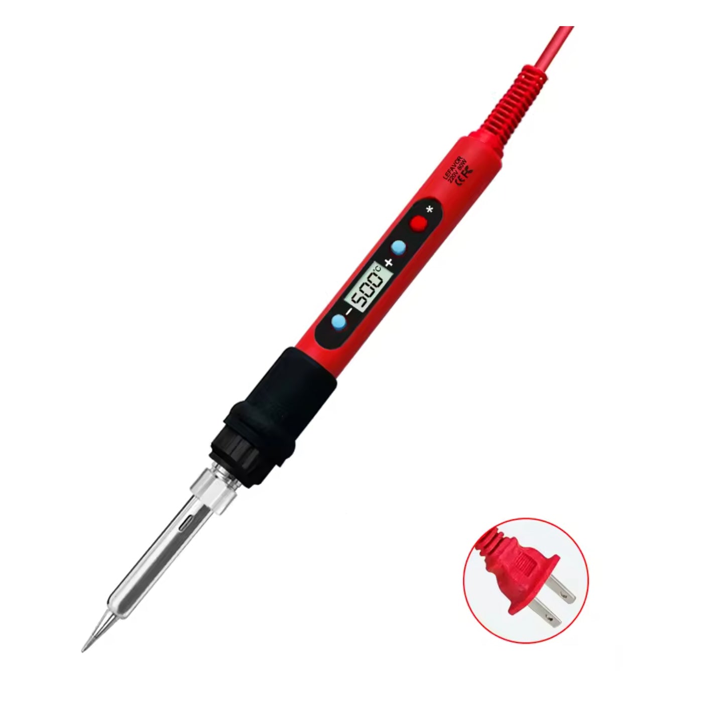InterCity Trains 80w Soldering Iron with Fine Point Tip & Adjustable Temperature