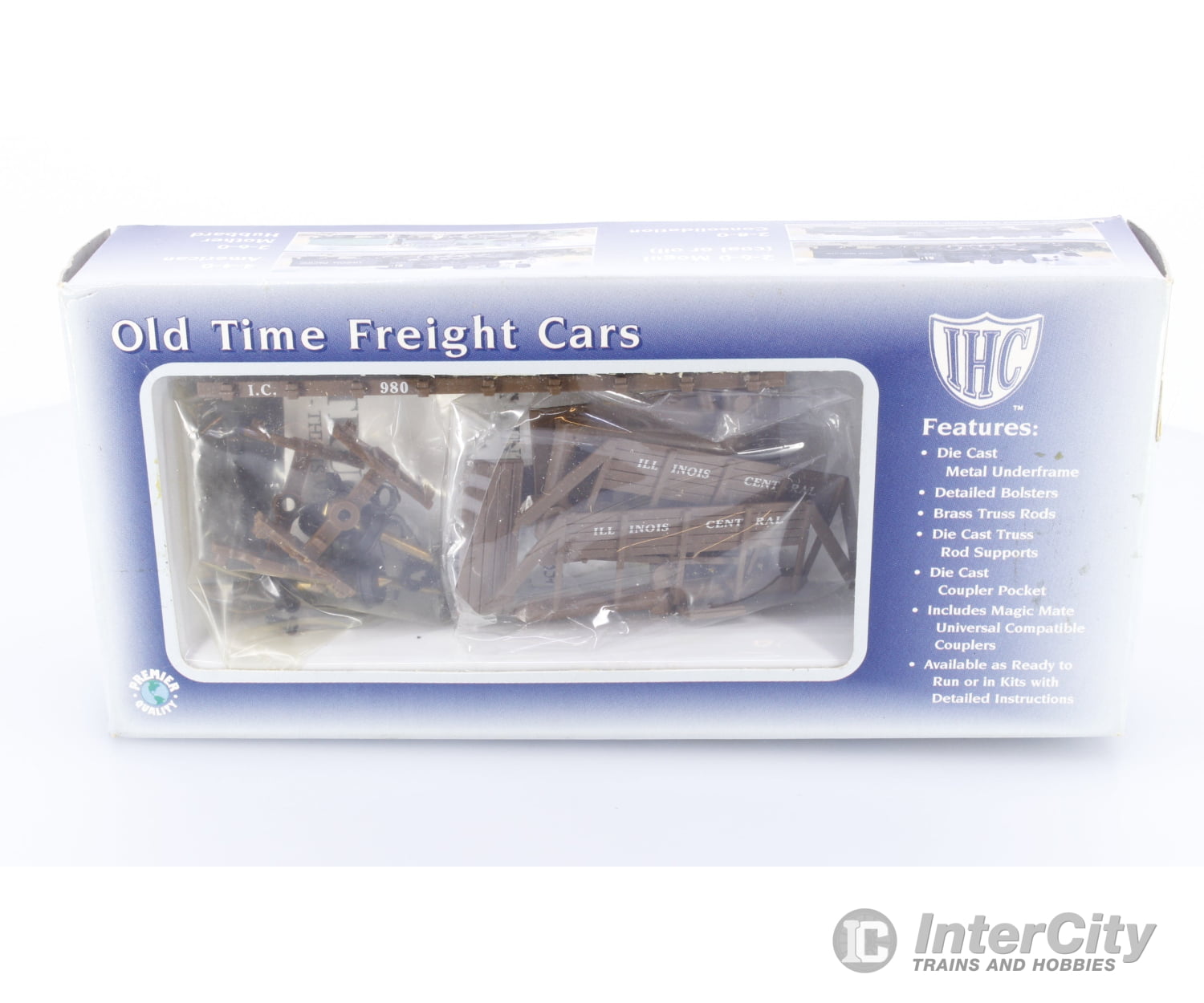 IHC 8345 HO Old Time Rail and Tie Car Kit Illinois Central (IC) 980 Freight Cars
