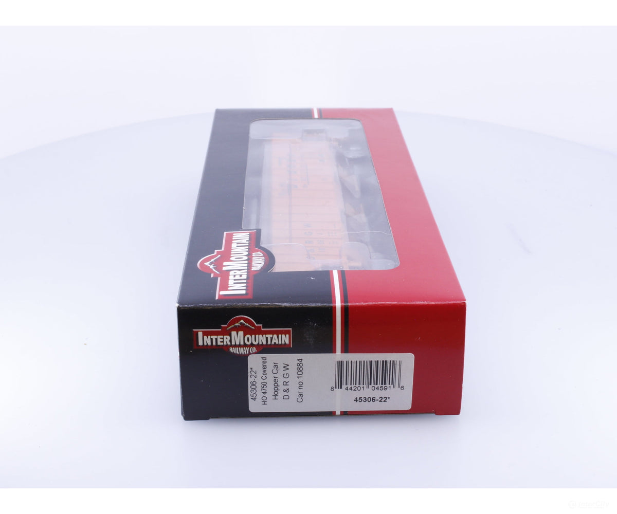 InterMountain 45306-22 HO 4750 cuft Covered Hopper Car Weathered Denver and Rio Grande Western (DRGW) 10884 - Freight