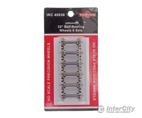 Intermountain Ho 40058 Blackened Brass Ball Bearing Insulated Wheel Sets Pkg(6) - 33’’ Couplers
