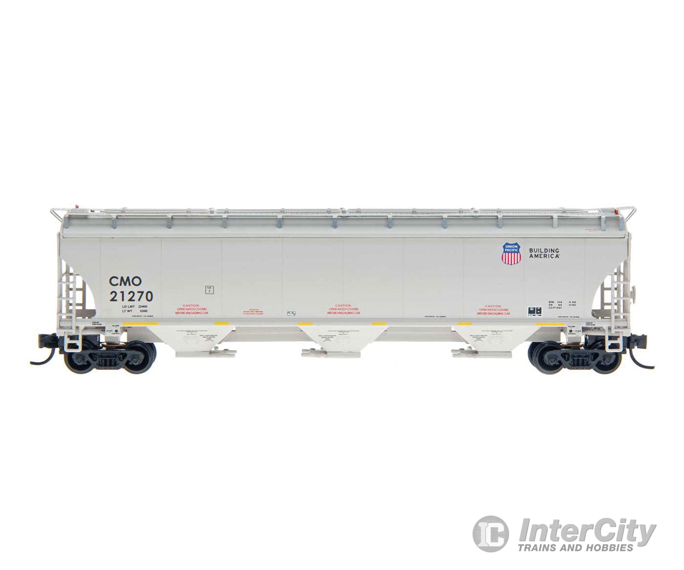 Intermountain HO 472135 Trinity 5161 Cubic Foot Covered Hopper - Union Pacific CMO (gray Building America Logo) Freight