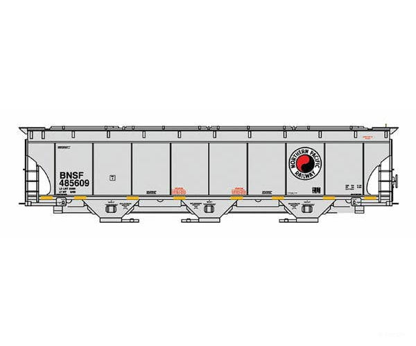 Intermountain HO 472148 Trinity 5161 Cubic Foot Covered Hopper - BNSF Railway (Northern Pacific Legacy Scheme gray