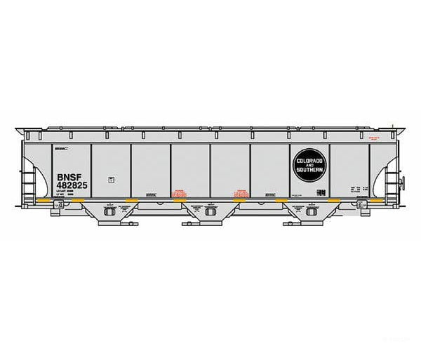 Intermountain HO 472150 Trinity 5161 Cubic Foot Covered Hopper - BNSF Railway (Colorado & Southern Legacy Scheme gray