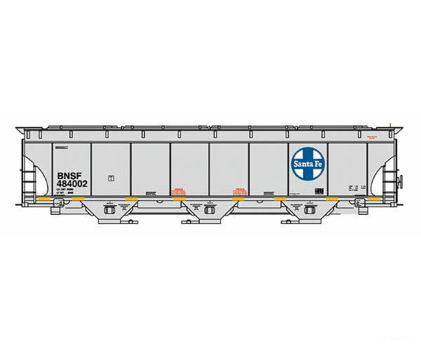 Intermountain HO 472151 Trinity 5161 Cubic Foot Covered Hopper - BNSF Railway (Santa Fe Legacy Scheme gray blue