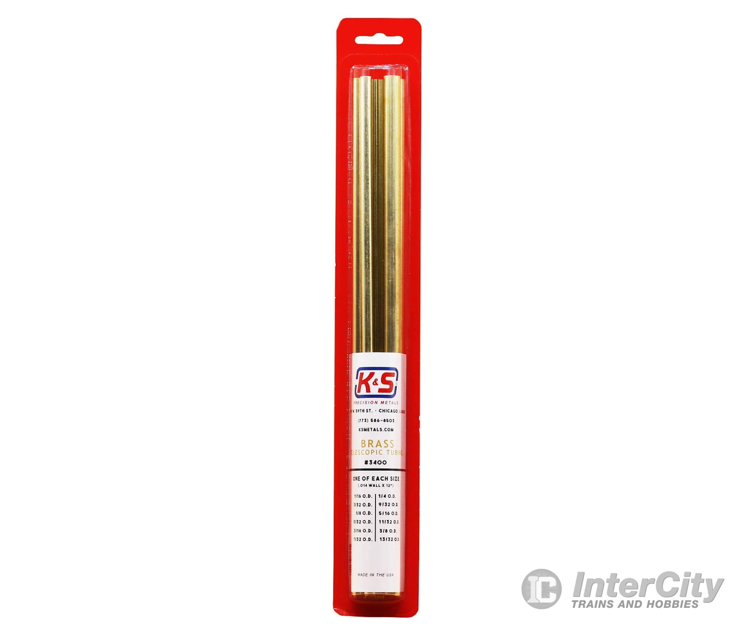 K&S Metals 3400 Brass Telesopic Tubing (.014 Wall X 12) 12Pcs (1/16 - 13/32 Od) & Metal