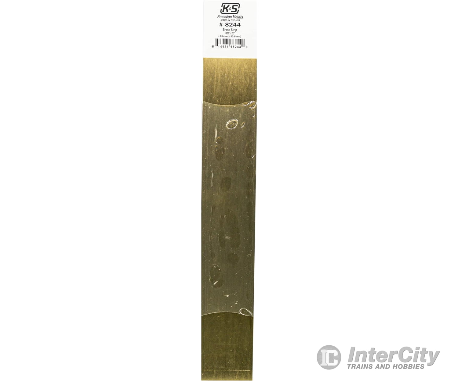 K&S Metals 8244 .032 X 2 Brass Strip (1Pc/Card) & Metal