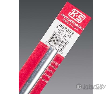 K&S Metals 83063 3/8 X.049 Round Aluminum Tube (1/Pk) Brass & Metal