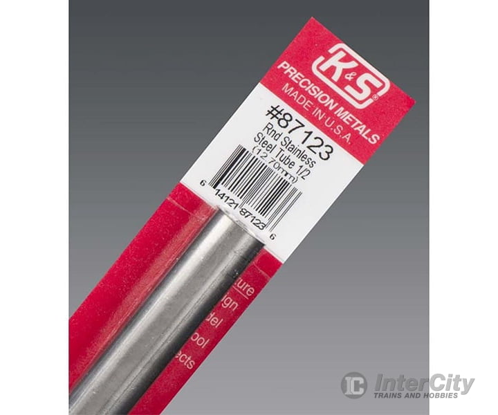 K&S Metals 87123 1/2 Round Tube Stainless Steel Brass & Metal