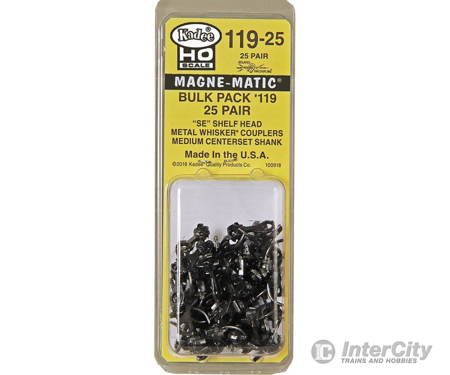 Kadee 11925 #119-25 Bulk Pack - 25 Pairs #119 Se Shelf Whisker(R) Metal Coupler -- Medium (9/32)