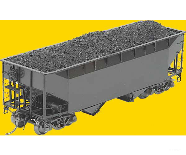 Kadee 7001 50-Ton AAR Standard Offset 2-Bay Open Hopper w/Wine Latches, Tube Card Holde -- Undecorated - Black - Default Title (CH-380-7001)