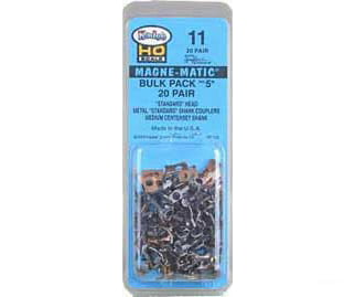 Kadee 11 #11 Bulk Pack No.5(R) Knuckle Couplers -- No Draft Gear Boxes - 20 Pairs - Default Title (IC-380-11)