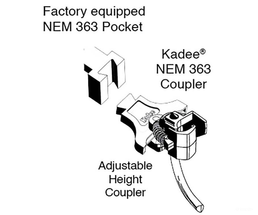 Kadee HO 52 NEM 363 European-Style Couplers - Medium - 2 Pair with NEM 363 to 362 & Bolt-On 363 Adapter Couplers &