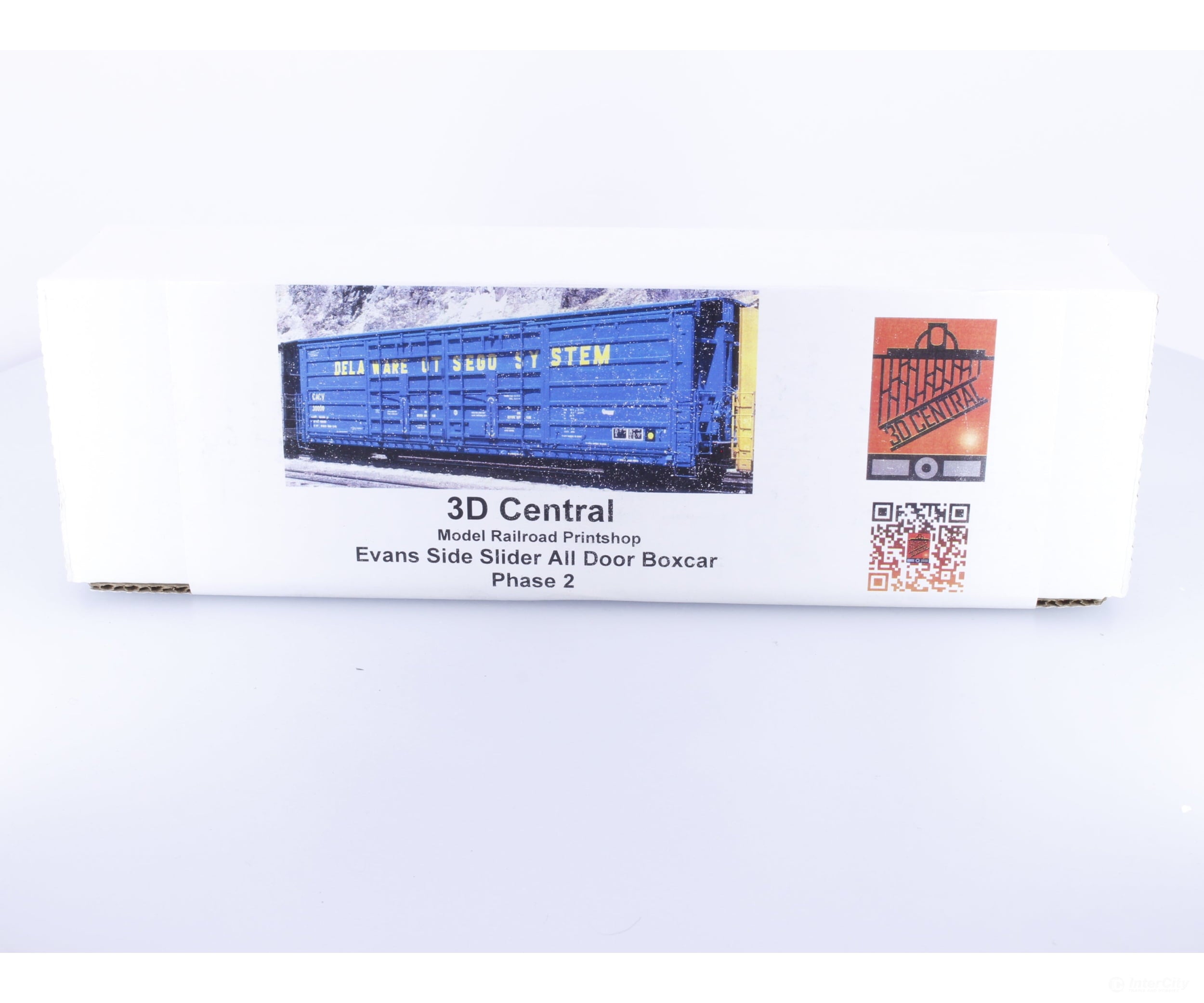 Kaslo Shops 32002 HO 3D Central Evans Side Slider All Door Boxcar Phase 2 Kit Undecorated - Freight Cars