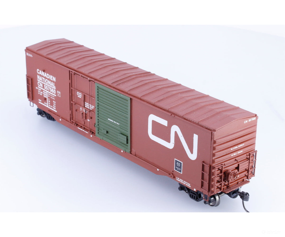 Kaslo Shops HK-3 HO 52’ 8’ Combo Plug Door Box Car Canadian National (CN) 557560 - Freight Cars